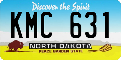 ND license plate KMC631
