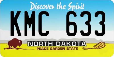 ND license plate KMC633