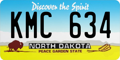 ND license plate KMC634