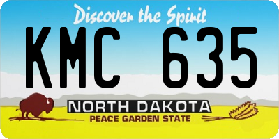 ND license plate KMC635
