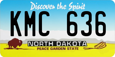 ND license plate KMC636