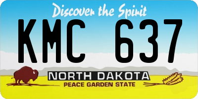 ND license plate KMC637