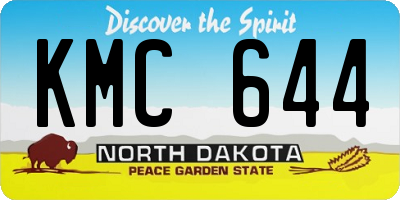 ND license plate KMC644