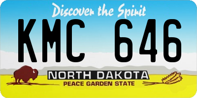 ND license plate KMC646