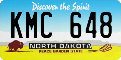 ND license plate KMC648