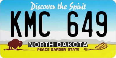 ND license plate KMC649