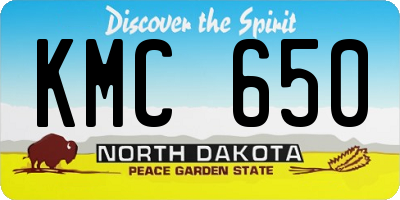 ND license plate KMC650