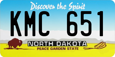ND license plate KMC651