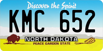 ND license plate KMC652