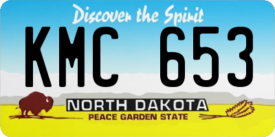 ND license plate KMC653