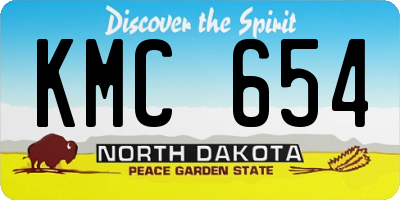 ND license plate KMC654