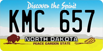 ND license plate KMC657