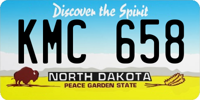 ND license plate KMC658