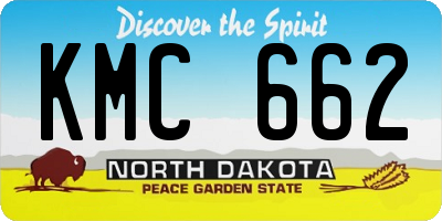 ND license plate KMC662