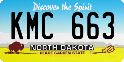 ND license plate KMC663