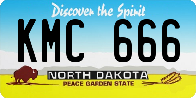ND license plate KMC666