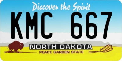 ND license plate KMC667