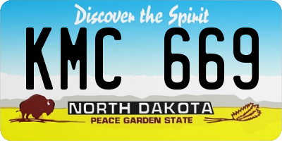 ND license plate KMC669