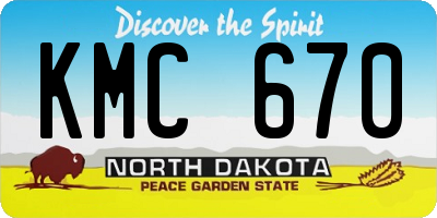 ND license plate KMC670