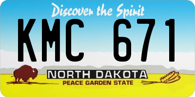 ND license plate KMC671