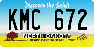 ND license plate KMC672