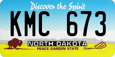 ND license plate KMC673