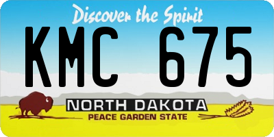 ND license plate KMC675