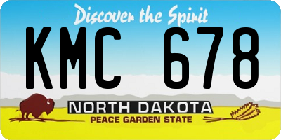 ND license plate KMC678