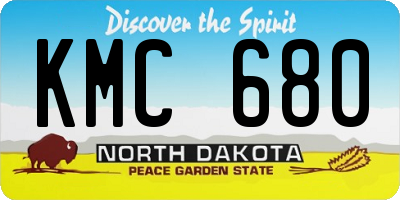 ND license plate KMC680