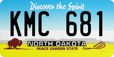 ND license plate KMC681