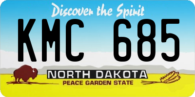 ND license plate KMC685