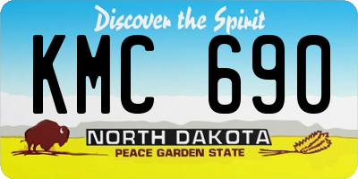 ND license plate KMC690