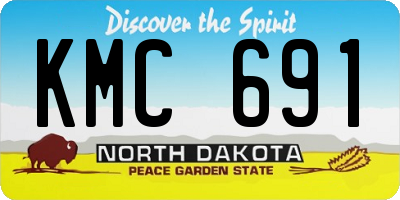 ND license plate KMC691