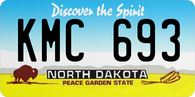 ND license plate KMC693