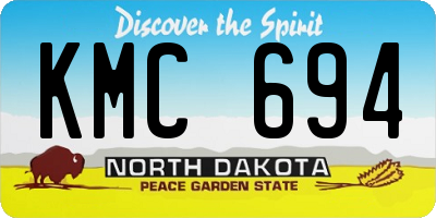 ND license plate KMC694