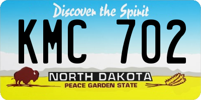 ND license plate KMC702