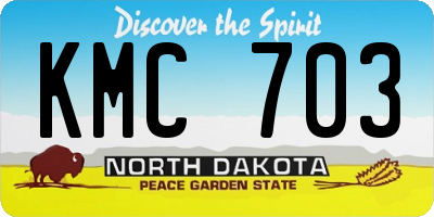 ND license plate KMC703