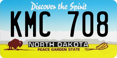ND license plate KMC708