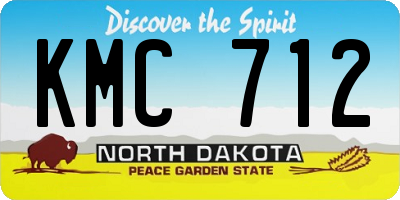 ND license plate KMC712