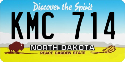 ND license plate KMC714