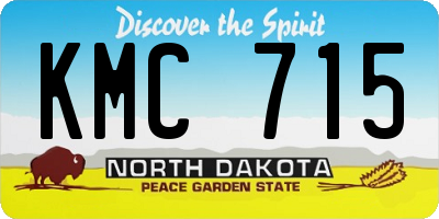 ND license plate KMC715