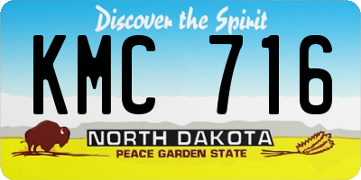 ND license plate KMC716