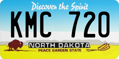 ND license plate KMC720
