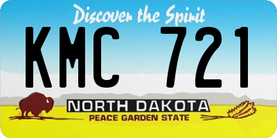 ND license plate KMC721