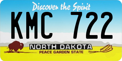 ND license plate KMC722