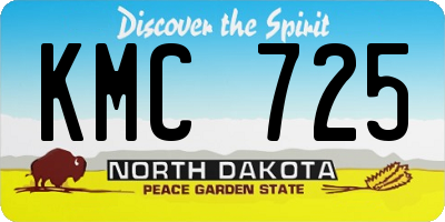 ND license plate KMC725