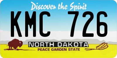 ND license plate KMC726