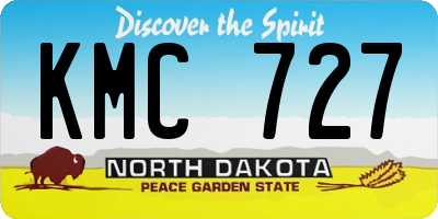 ND license plate KMC727