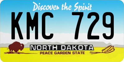 ND license plate KMC729