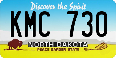 ND license plate KMC730